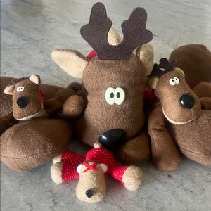 Hallmark Brown and Red Reindeer Plush Set